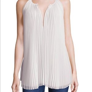 Elizabeth and James White Accordion Pleated Top